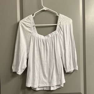 Off the shoulder white top